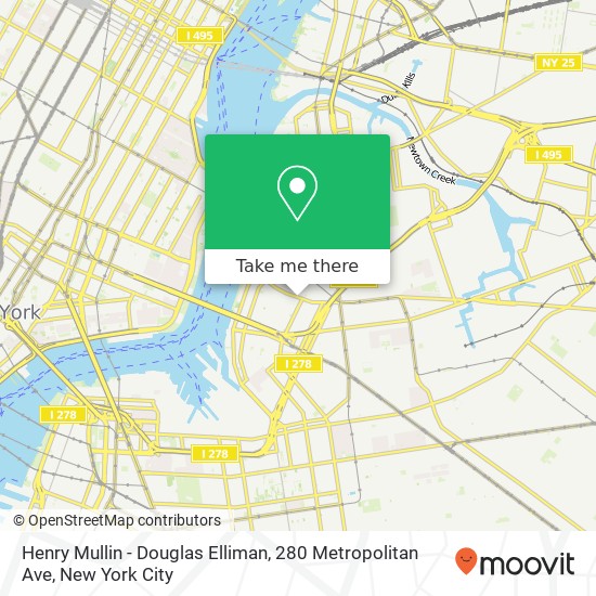 Mapa de Henry Mullin - Douglas Elliman, 280 Metropolitan Ave