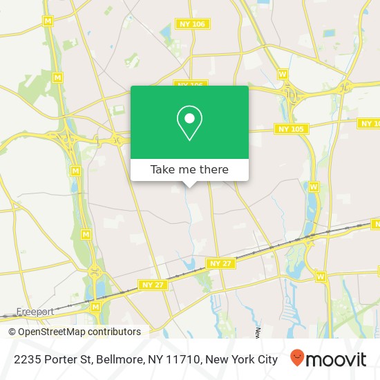 Mapa de 2235 Porter St, Bellmore, NY 11710