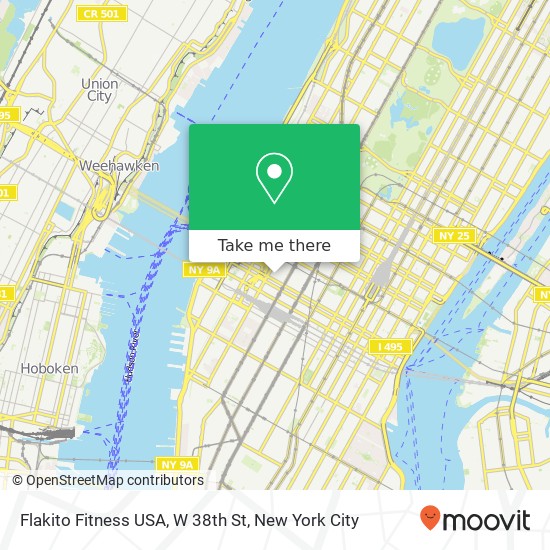 Mapa de Flakito Fitness USA, W 38th St