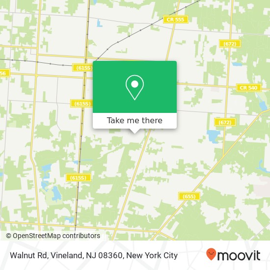 Mapa de Walnut Rd, Vineland, NJ 08360