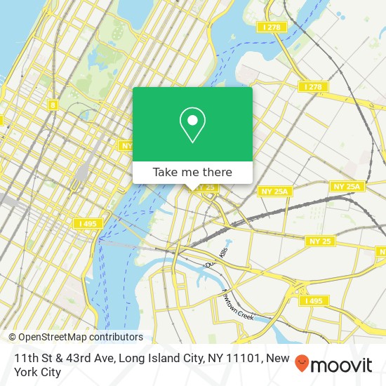 11th St & 43rd Ave, Long Island City, NY 11101 map