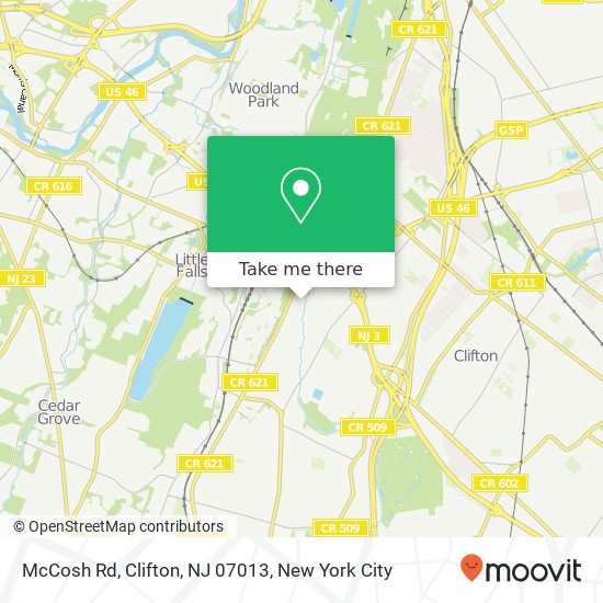 Mapa de McCosh Rd, Clifton, NJ 07013