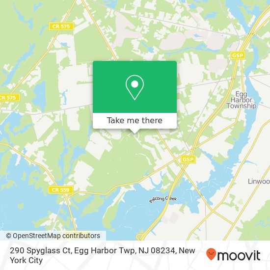 290 Spyglass Ct, Egg Harbor Twp, NJ 08234 map