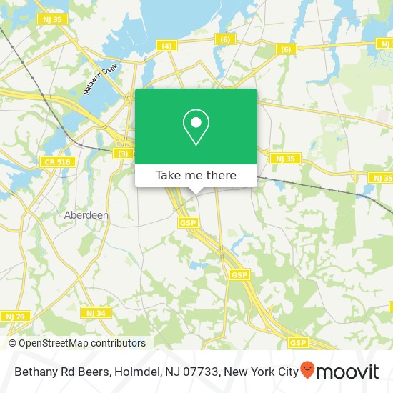 Mapa de Bethany Rd Beers, Holmdel, NJ 07733