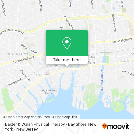 Baxter & Walsh Physical Therapy - Bay Shore map