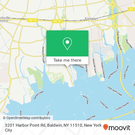 Mapa de 3201 Harbor Point Rd, Baldwin, NY 11510