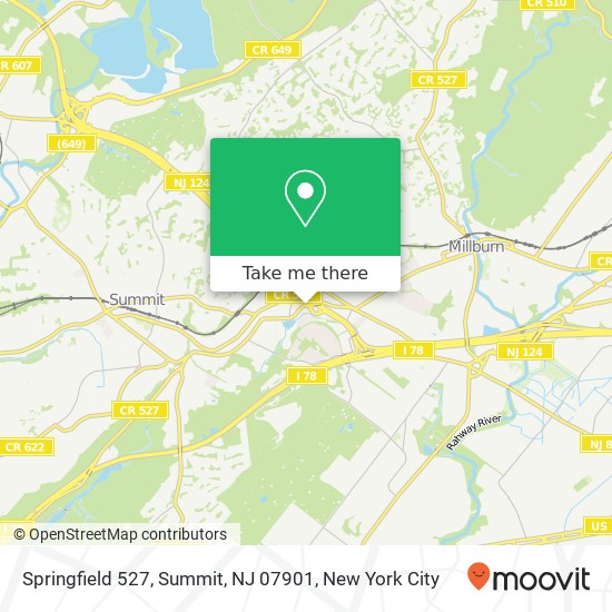 Mapa de Springfield 527, Summit, NJ 07901