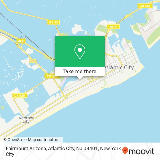 Mapa de Fairmount Arizona, Atlantic City, NJ 08401