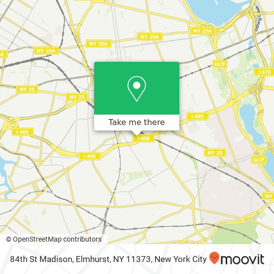 Mapa de 84th St Madison, Elmhurst, NY 11373