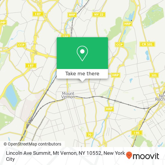 Mapa de Lincoln Ave Summit, Mt Vernon, NY 10552