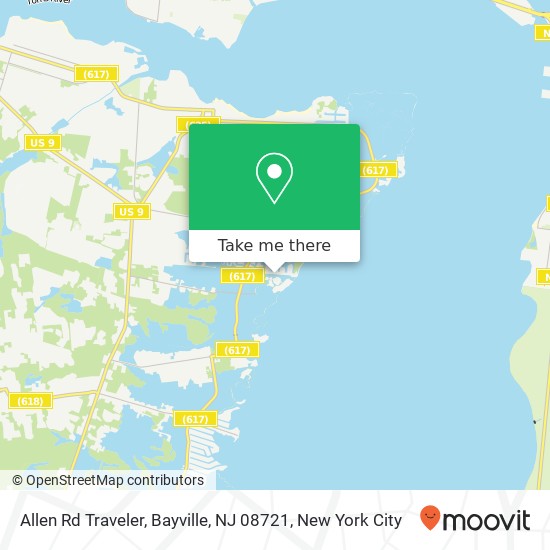 Mapa de Allen Rd Traveler, Bayville, NJ 08721