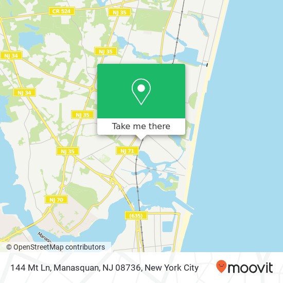 Mapa de 144 Mt Ln, Manasquan, NJ 08736