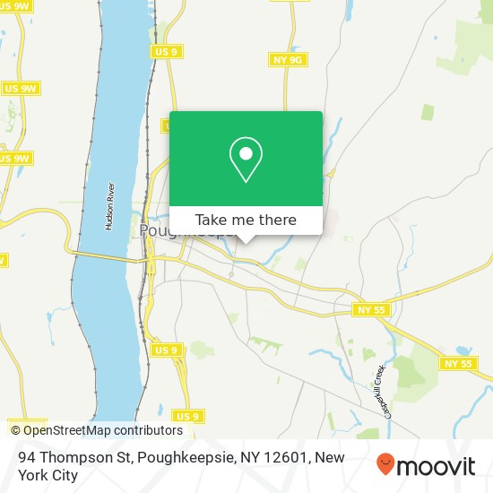 Mapa de 94 Thompson St, Poughkeepsie, NY 12601
