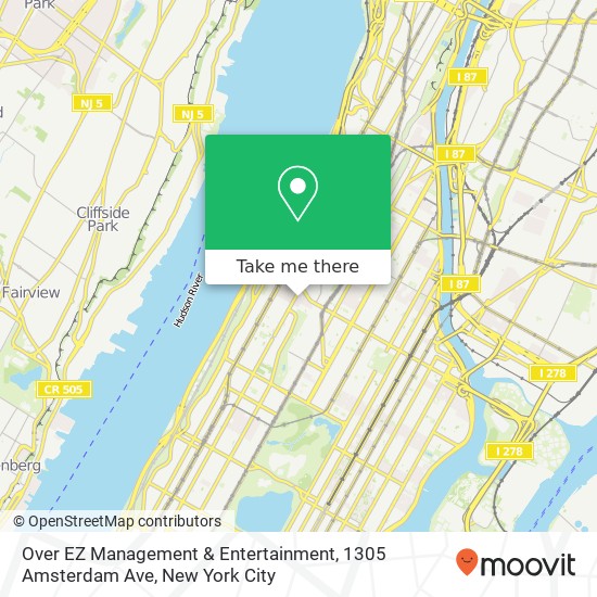Mapa de Over EZ Management & Entertainment, 1305 Amsterdam Ave