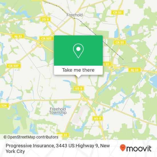 Mapa de Progressive Insurance, 3443 US Highway 9