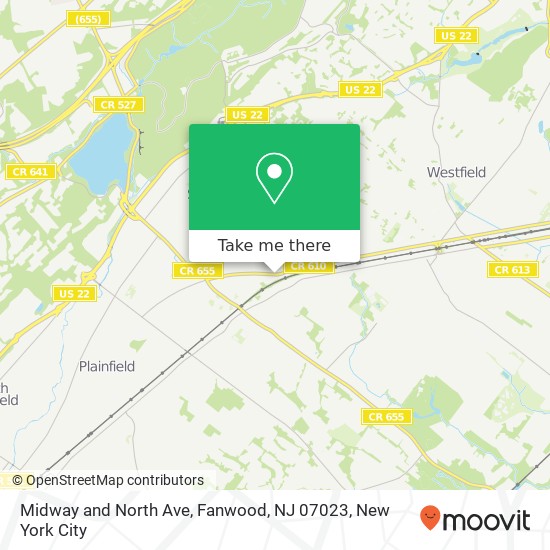 Midway and North Ave, Fanwood, NJ 07023 map
