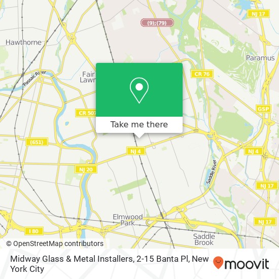 Mapa de Midway Glass & Metal Installers, 2-15 Banta Pl