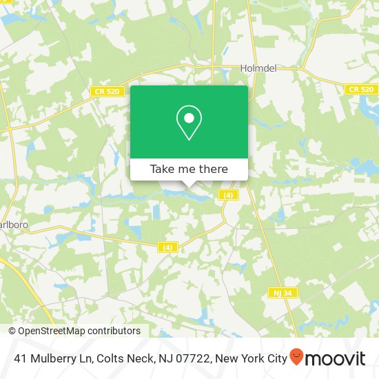 Mapa de 41 Mulberry Ln, Colts Neck, NJ 07722