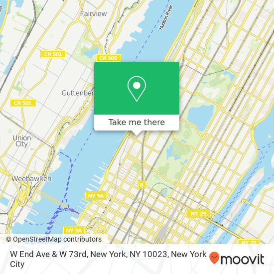 Mapa de W End Ave & W 73rd, New York, NY 10023