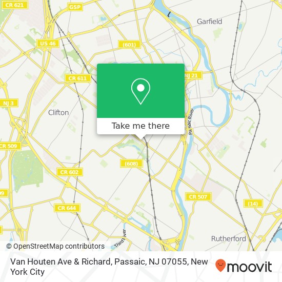 Van Houten Ave & Richard, Passaic, NJ 07055 map