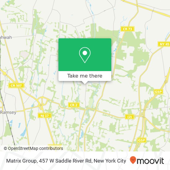 Mapa de Matrix Group, 457 W Saddle River Rd