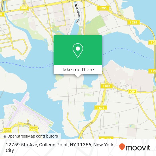 Mapa de 12759 5th Ave, College Point, NY 11356