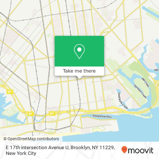 E 17th intersection Avenue U, Brooklyn, NY 11229 map