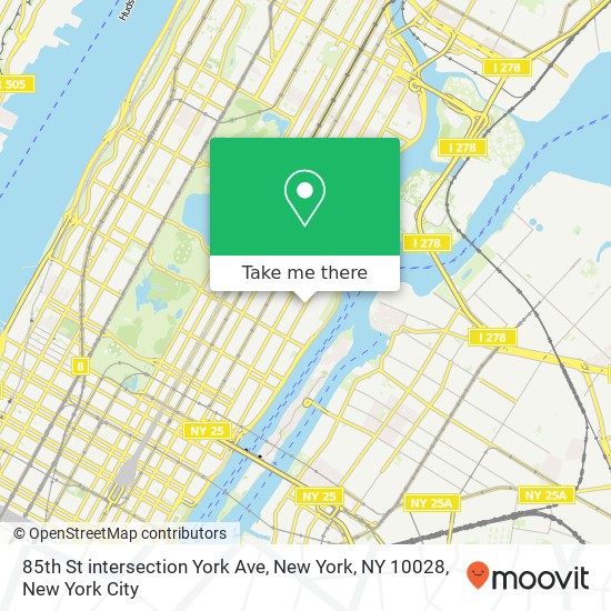 Mapa de 85th St intersection York Ave, New York, NY 10028