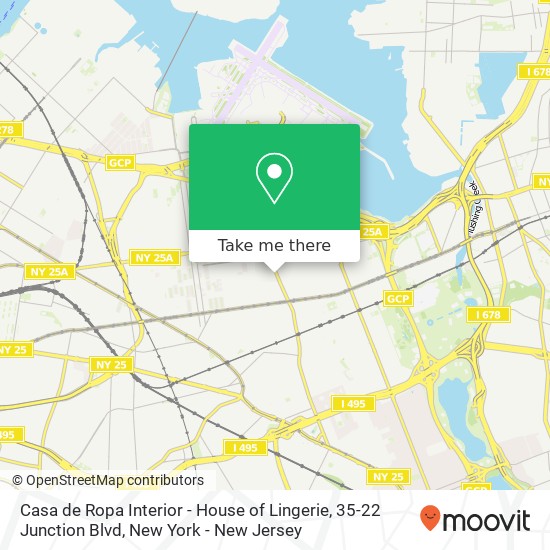 Mapa de Casa de Ropa Interior - House of Lingerie, 35-22 Junction Blvd