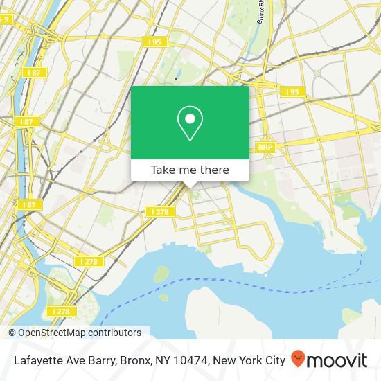 Mapa de Lafayette Ave Barry, Bronx, NY 10474