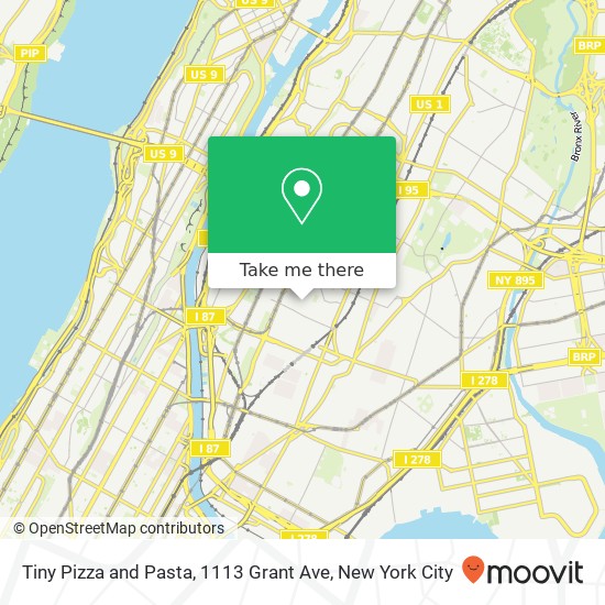 Mapa de Tiny Pizza and Pasta, 1113 Grant Ave