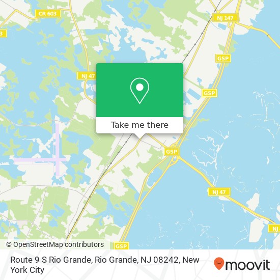 Mapa de Route 9 S Rio Grande, Rio Grande, NJ 08242