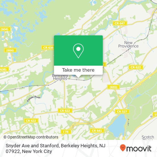 Snyder Ave and Stanford, Berkeley Heights, NJ 07922 map