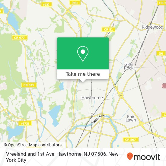 Mapa de Vreeland and 1st Ave, Hawthorne, NJ 07506