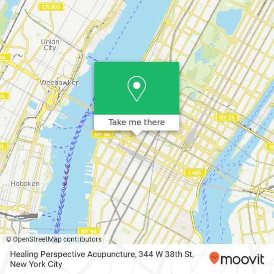 Mapa de Healing Perspective Acupuncture, 344 W 38th St