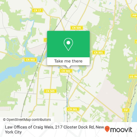 Mapa de Law Offices of Craig Weis, 217 Closter Dock Rd