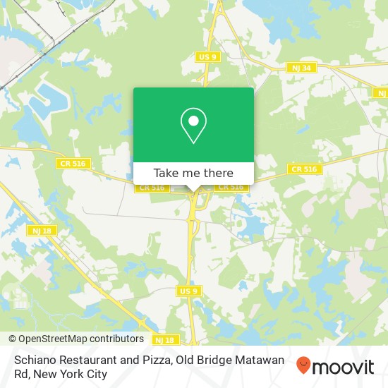 Mapa de Schiano Restaurant and Pizza, Old Bridge Matawan Rd