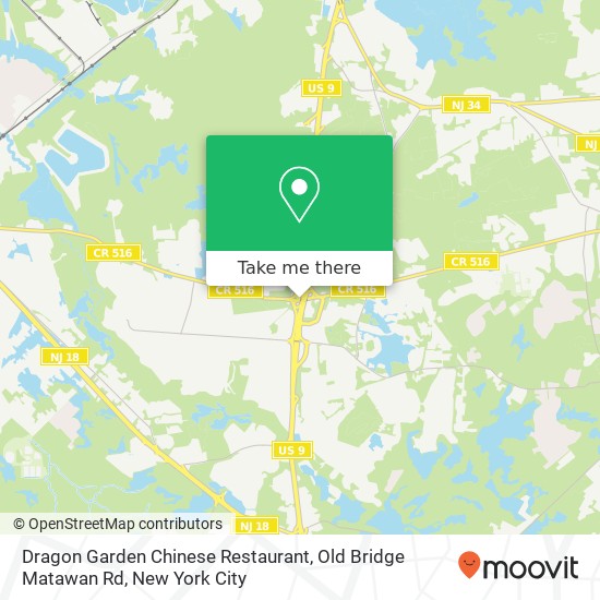 Dragon Garden Chinese Restaurant, Old Bridge Matawan Rd map