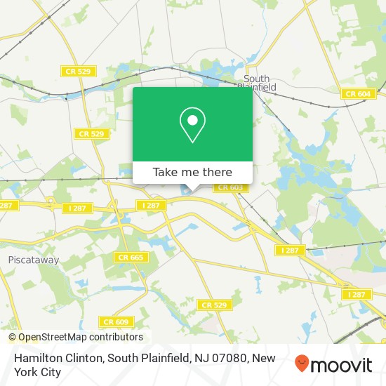 Mapa de Hamilton Clinton, South Plainfield, NJ 07080
