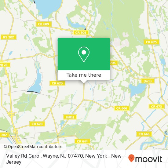 Mapa de Valley Rd Carol, Wayne, NJ 07470