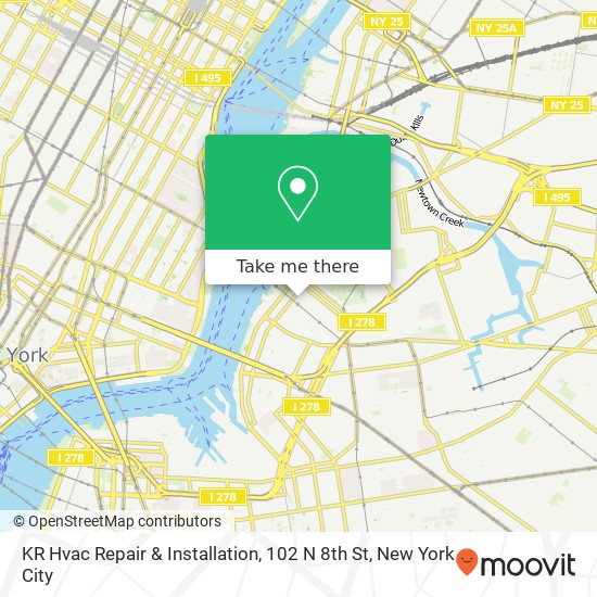 Mapa de KR Hvac Repair & Installation, 102 N 8th St