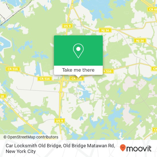 Mapa de Car Locksmith Old Bridge, Old Bridge Matawan Rd