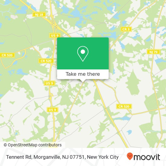 Mapa de Tennent Rd, Morganville, NJ 07751