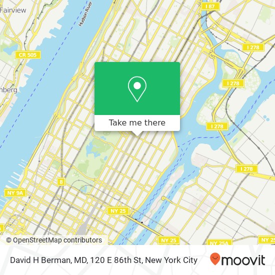 Mapa de David H Berman, MD, 120 E 86th St