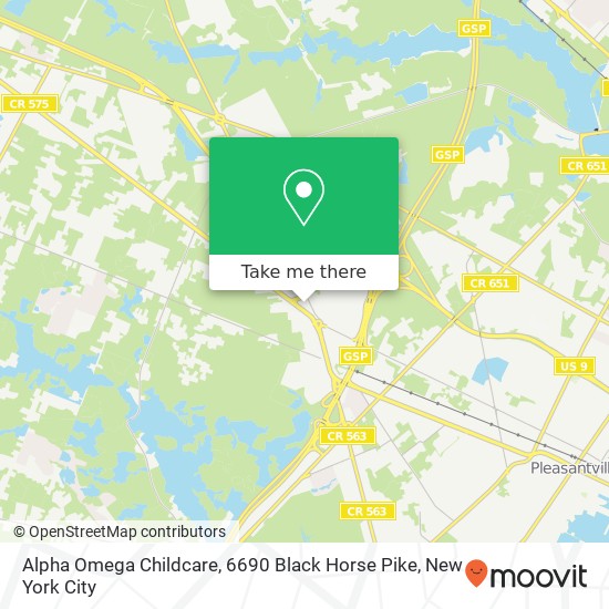 Mapa de Alpha Omega Childcare, 6690 Black Horse Pike