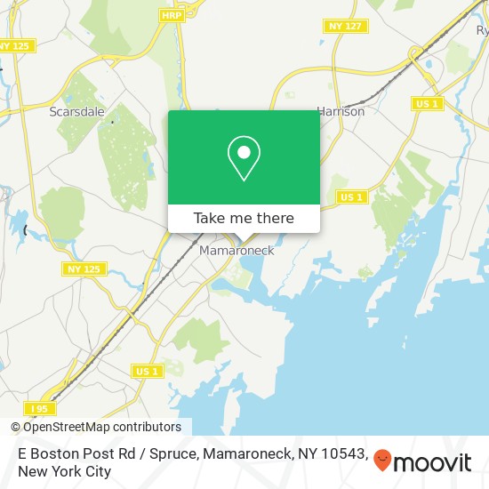 Mapa de E Boston Post Rd / Spruce, Mamaroneck, NY 10543
