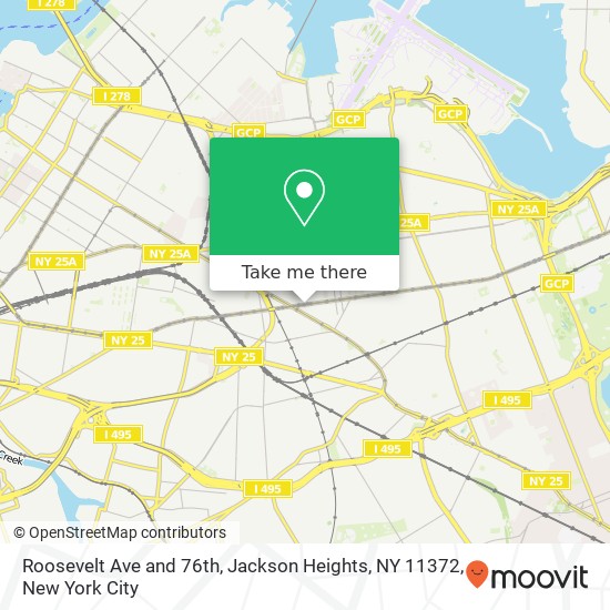 Mapa de Roosevelt Ave and 76th, Jackson Heights, NY 11372