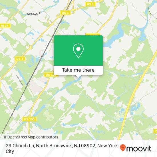 Mapa de 23 Church Ln, North Brunswick, NJ 08902