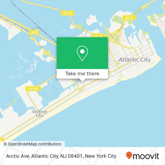 Mapa de Arctic Ave, Atlantic City, NJ 08401