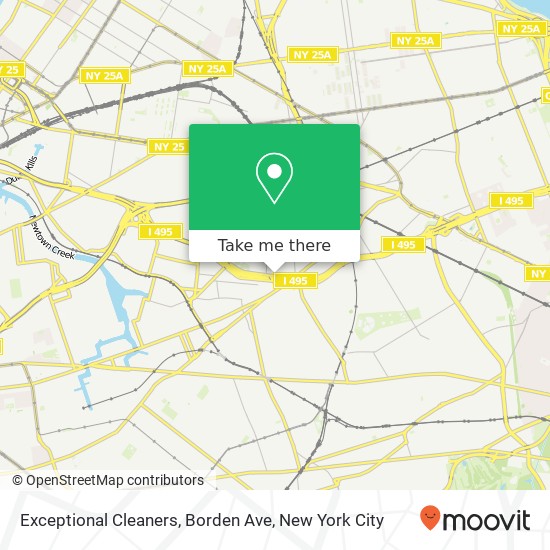 Exceptional Cleaners, Borden Ave map